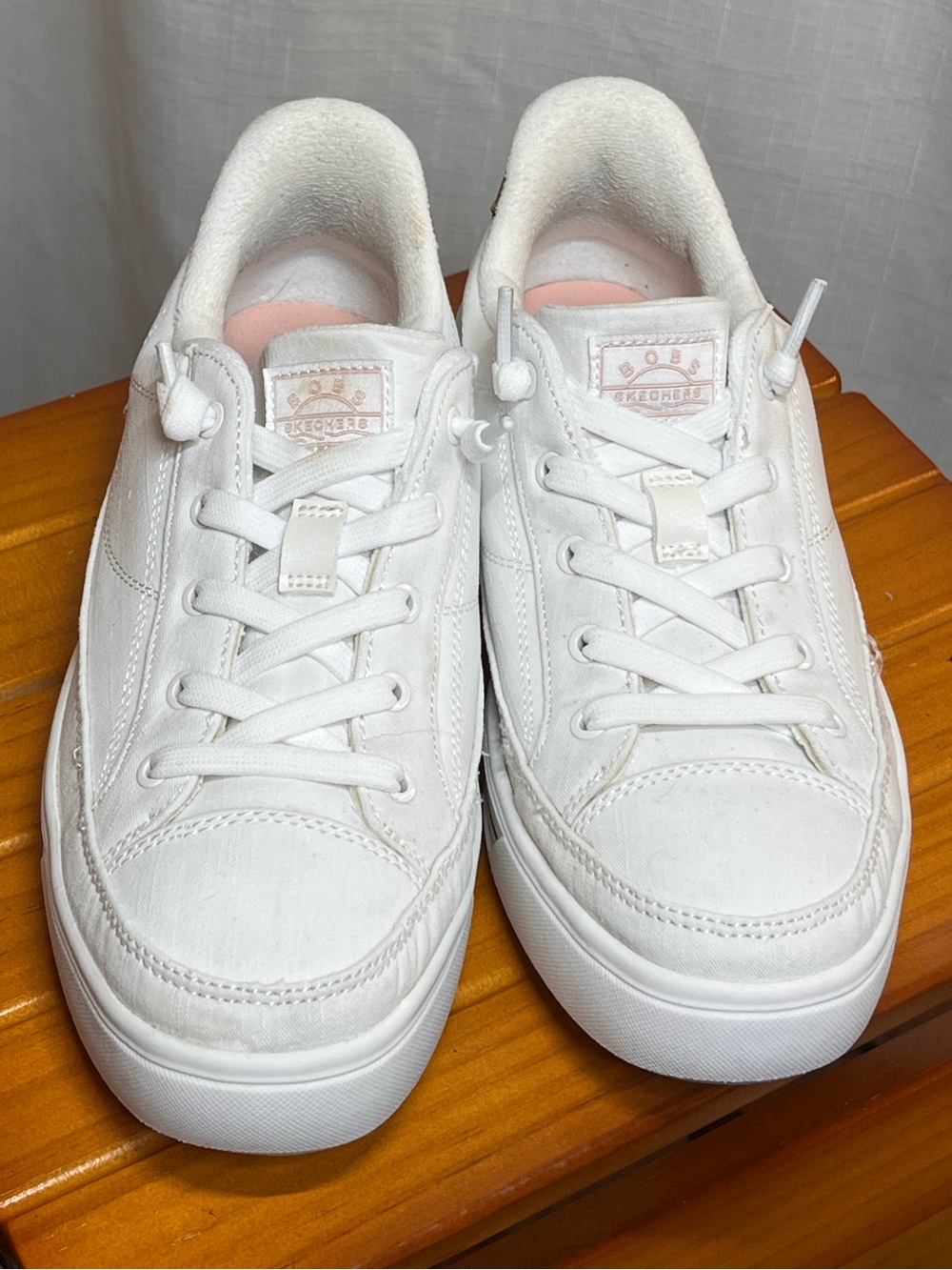 Skechers Slip-Ins White Sneakers Memory Foam Comfort Lace Up Sz 8